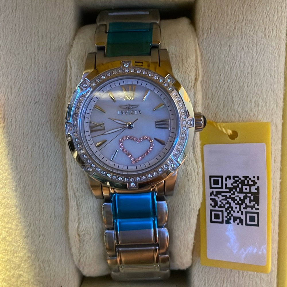 Invicta Watch with a diamond encrusted heart